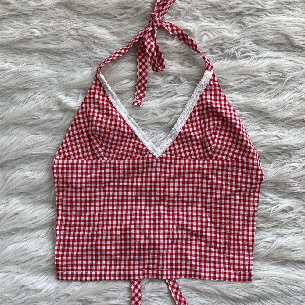 Edikted | Charmaine Open Back Gingham Top - Picture 3 of 12